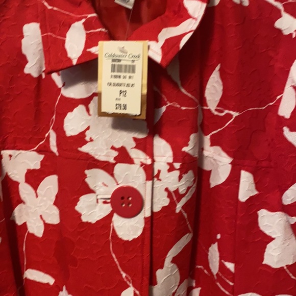🌟NWT Cold water creek red & white jacket🌟 - Picture 5 of 12